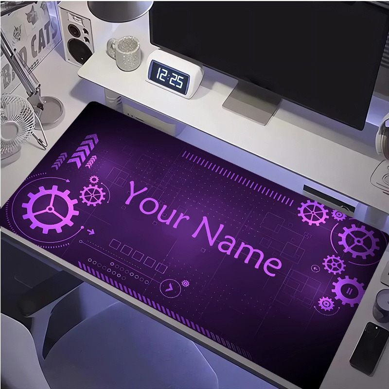Office Tech Gear - لوحة ماوس قابلة للتخصيص بتصميم تكنولوجي،