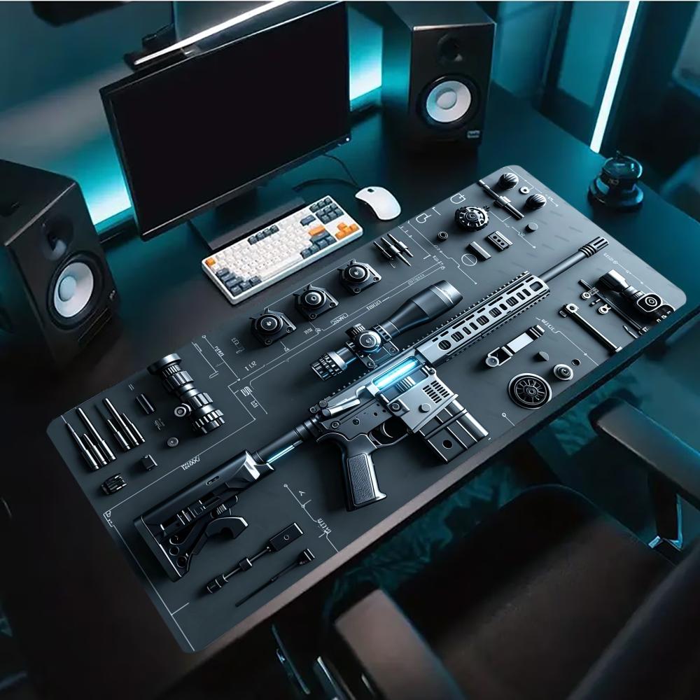 Office Tech Gear - لوحة ماوس ألعاب ممتدة بتصميم تقني
