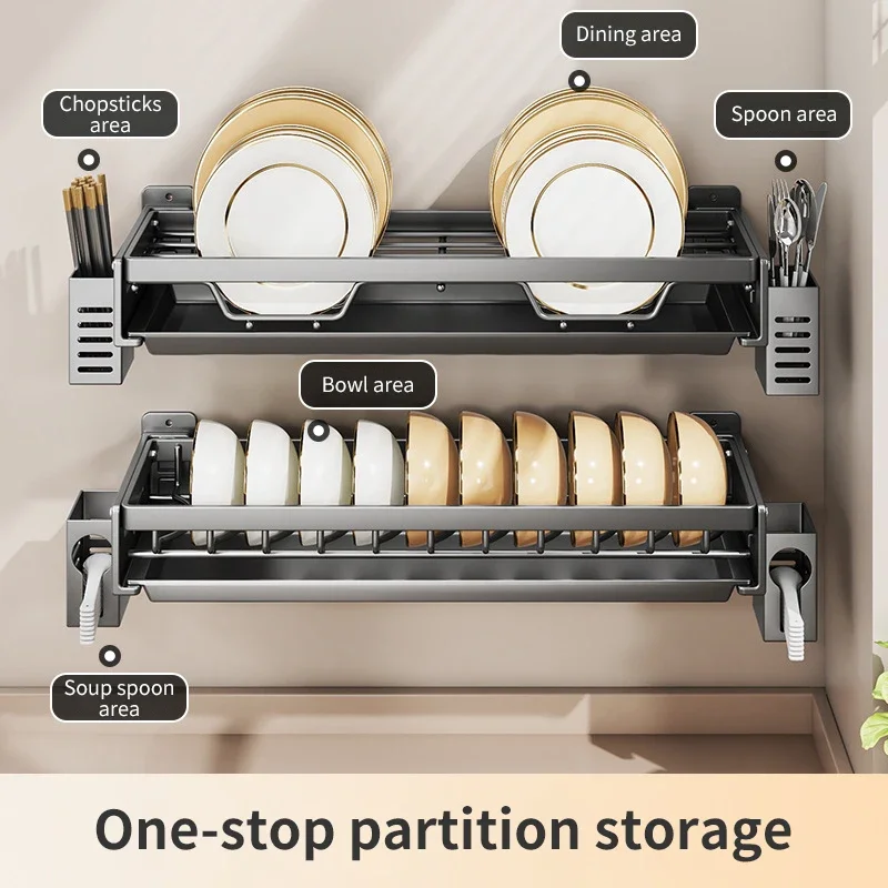 Server Rack Shelf - رف تجفيف وتخزين أطباق وأوعية المطبخ،