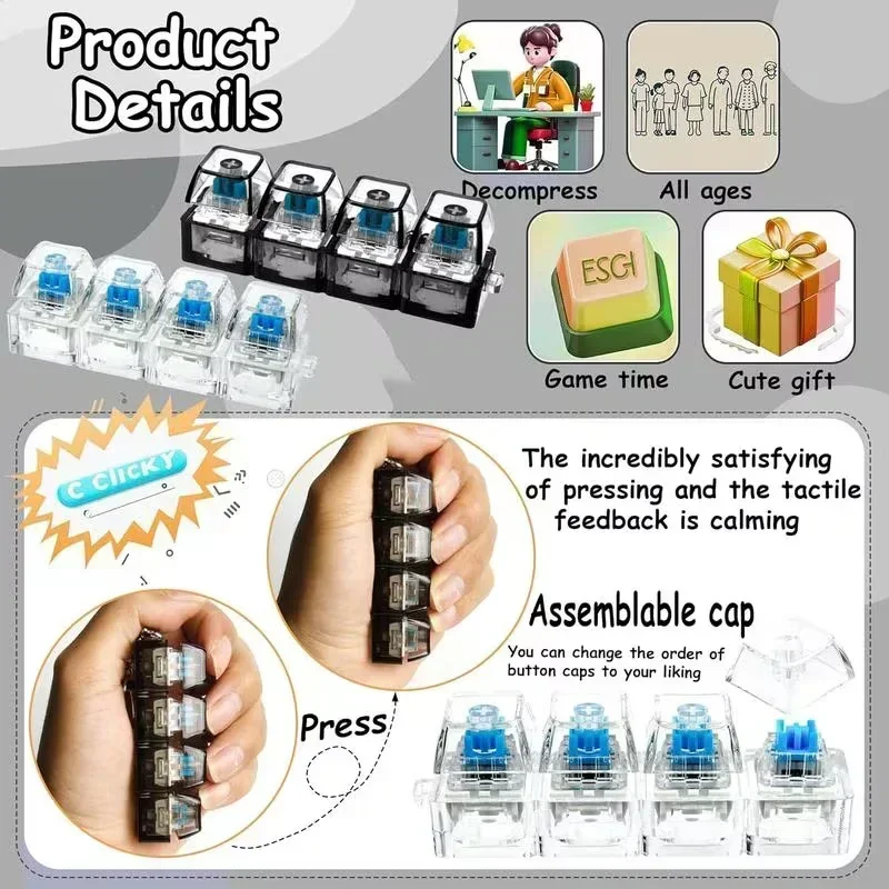 Office Tech And Gadgets - سلسلة مفاتيح لتخفيف التوتر على شكل