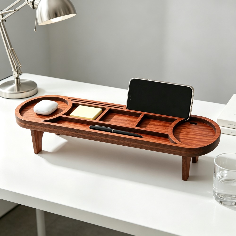 منظم مكتب خشبي مع حامل هاتف، ر - مراجعة Office Tech Accessories وسعره
