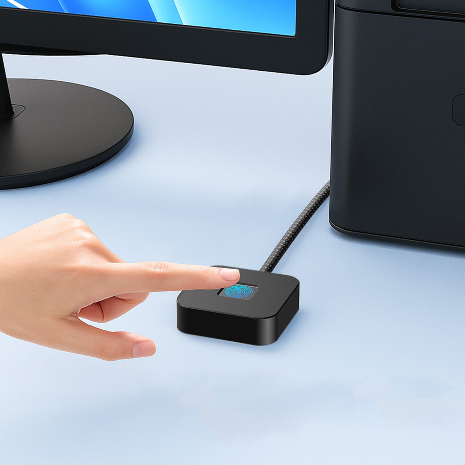 قارئ بصمات الأصابع USB مع كابل - مراجعة Fingerprint Reader Usb وسعره