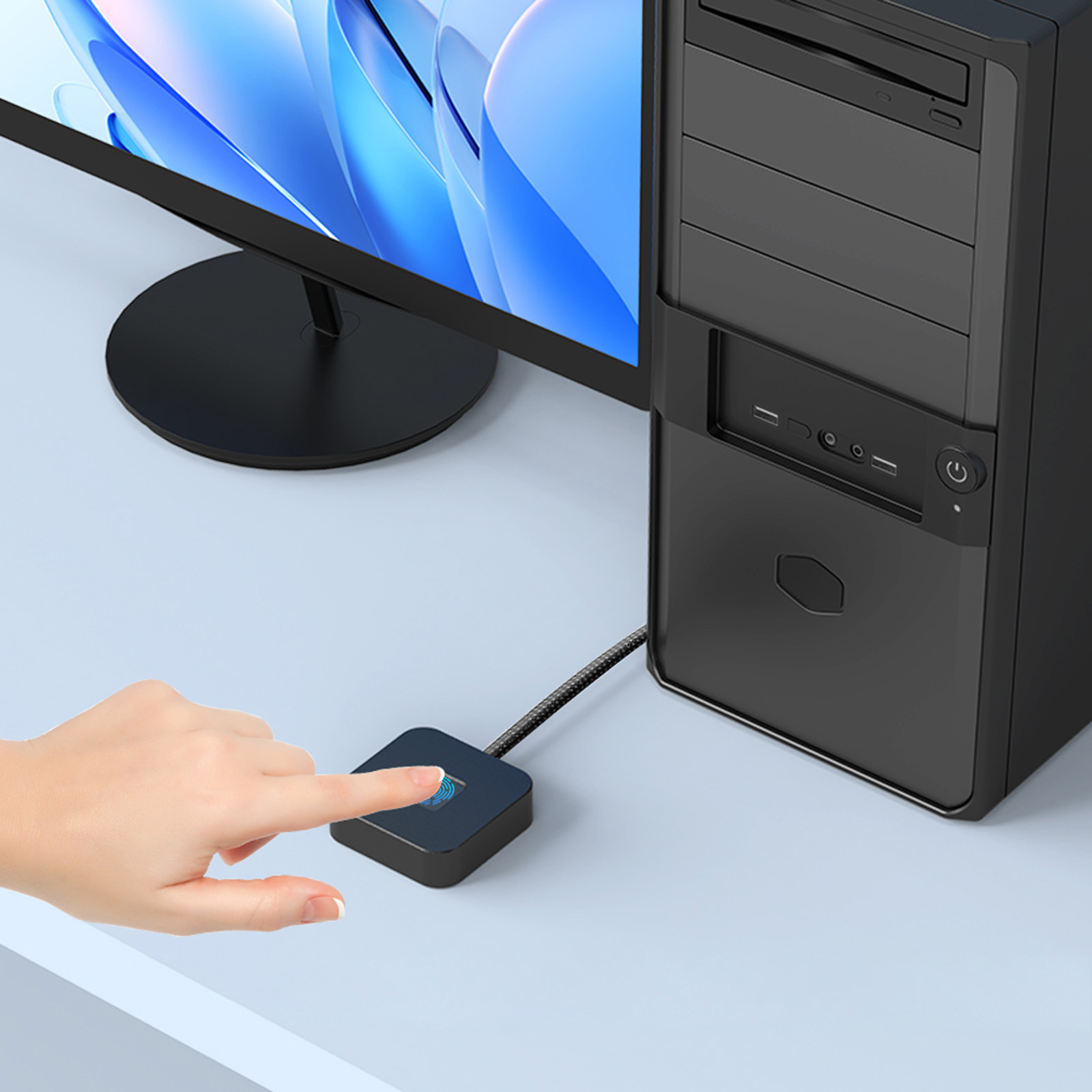 قارئ بصمات الأصابع USB مع كابل - مراجعة Fingerprint Reader Usb وسعره