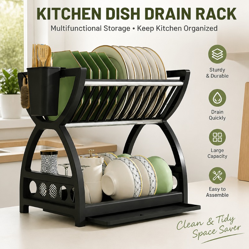 رف تجفيف أطباق من طبقتين لتنظي - مراجعة Server Rack Shelf وسعره