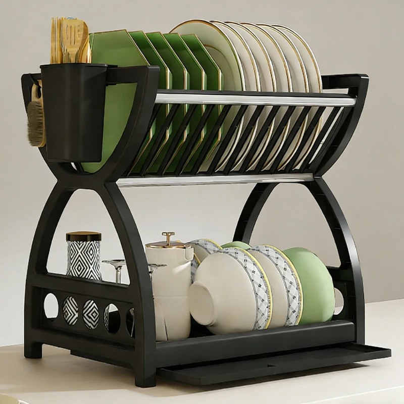 رف تجفيف أطباق من طبقتين لتنظي - مراجعة Server Rack Shelf وسعره
