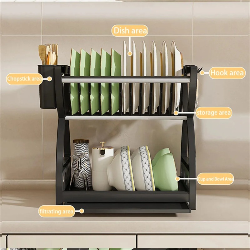 رف تجفيف أطباق من طبقتين لتنظي - مراجعة Server Rack Shelf وسعره